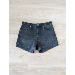 Zara High-Rise Denim Shorts – Washed Black (Size 10 US / EUR 42)